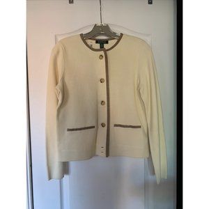 Lauren Ralph Lauren Beige Knit Jacket Size S